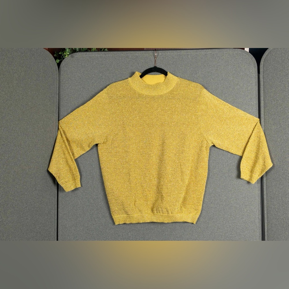 Alfred Dunner Gold Metallic Turtleneck Sweater